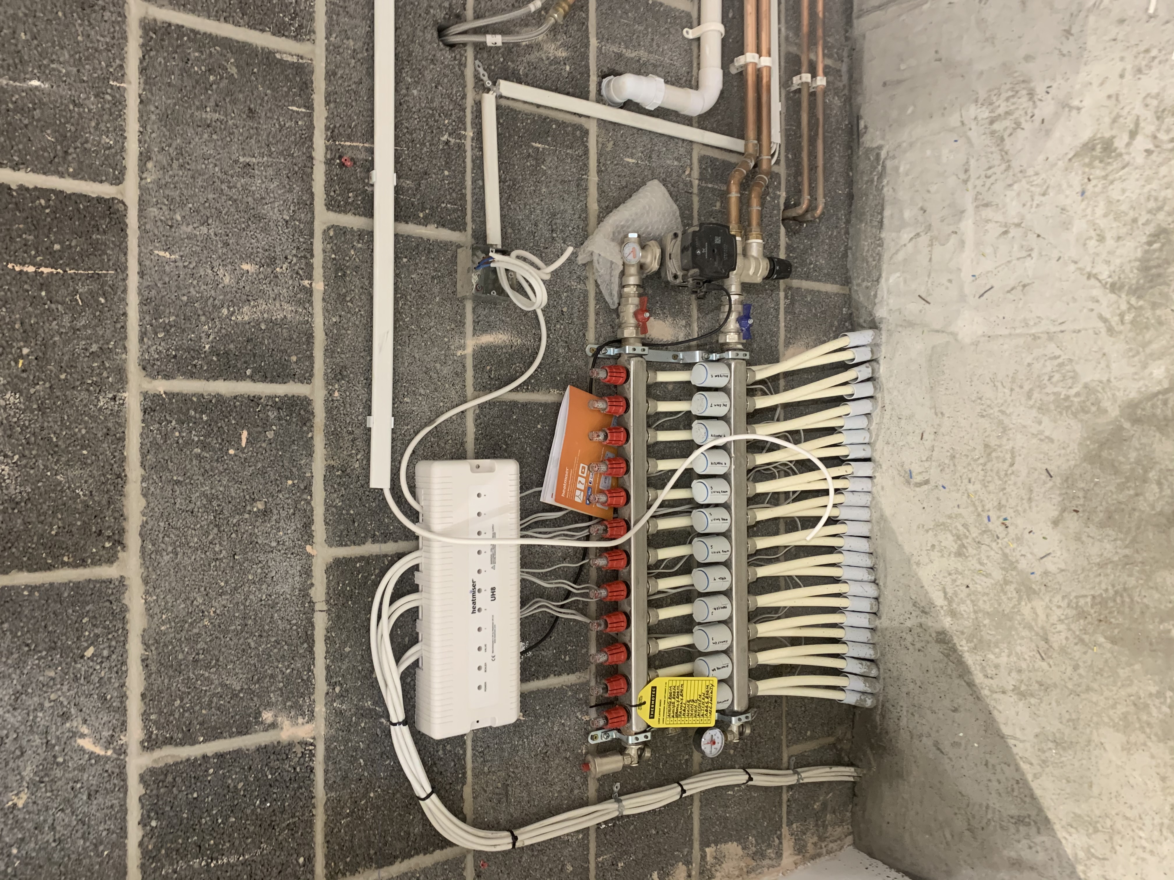 Underfloor heating installation progress